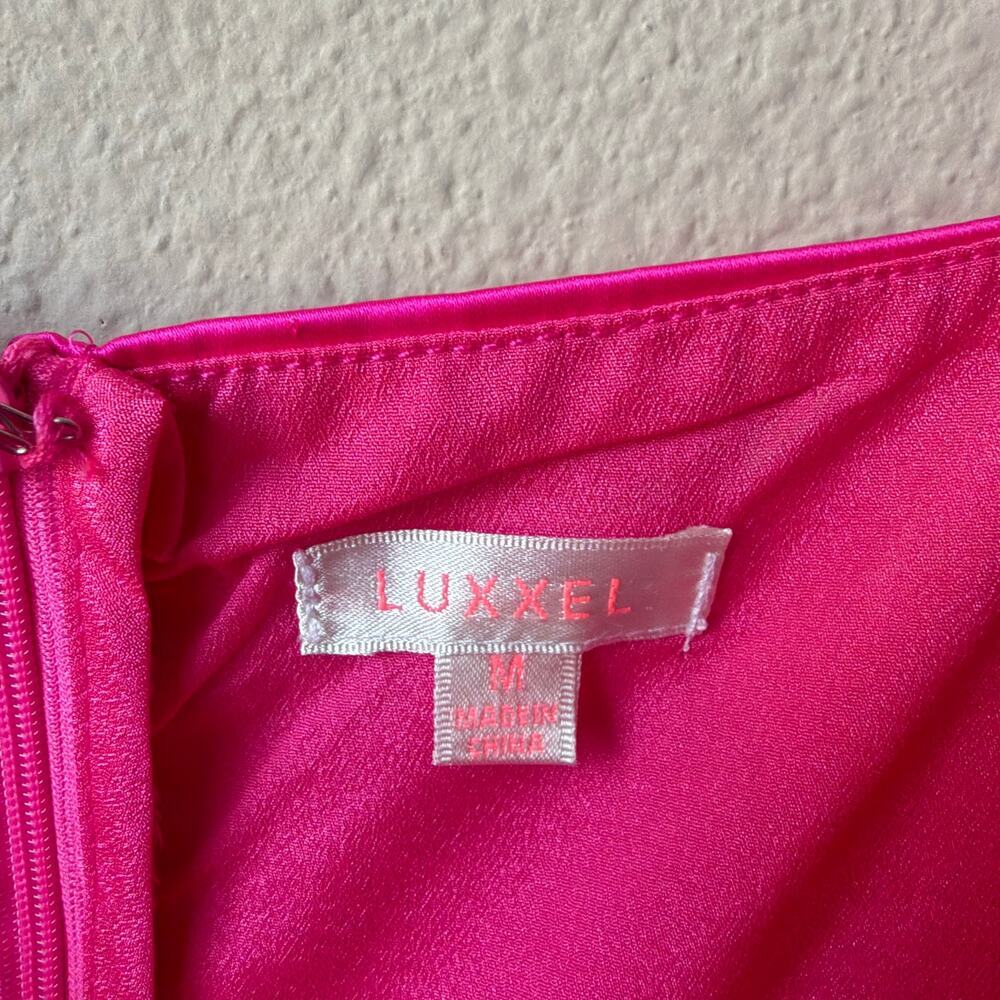 Luxxel Hot Pink Satin Romper Size M - Picture 5 of 7